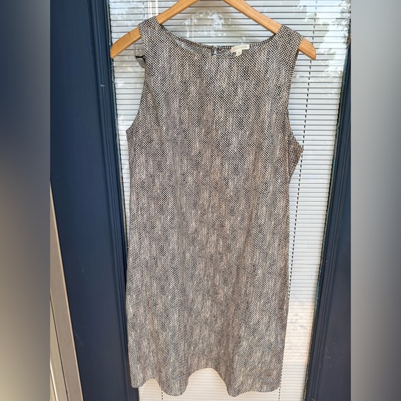 Eileen fisher medium organic cotton snake skin print cream black tunic dress - Picture 1 of 5